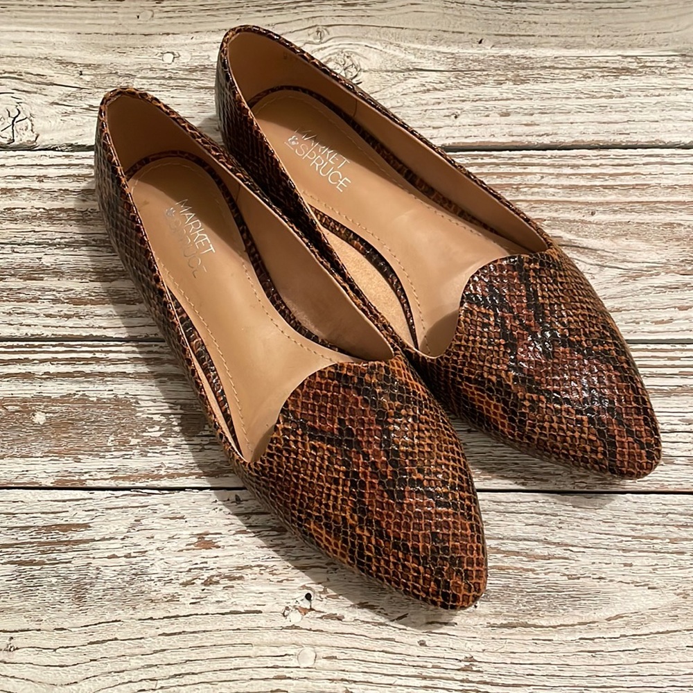 Snake Print Flats